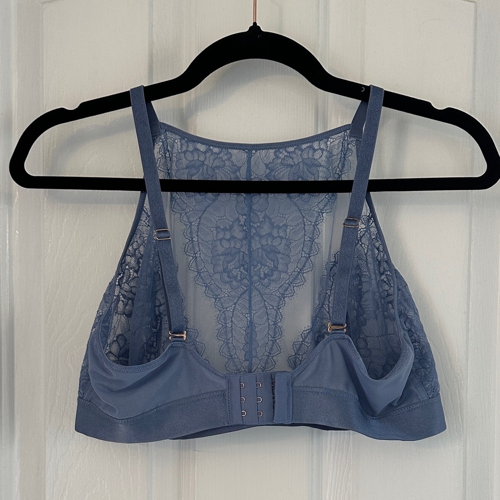 Soma Lace High-Neck Bralette in Dusty Blue - Picture 2 of 4